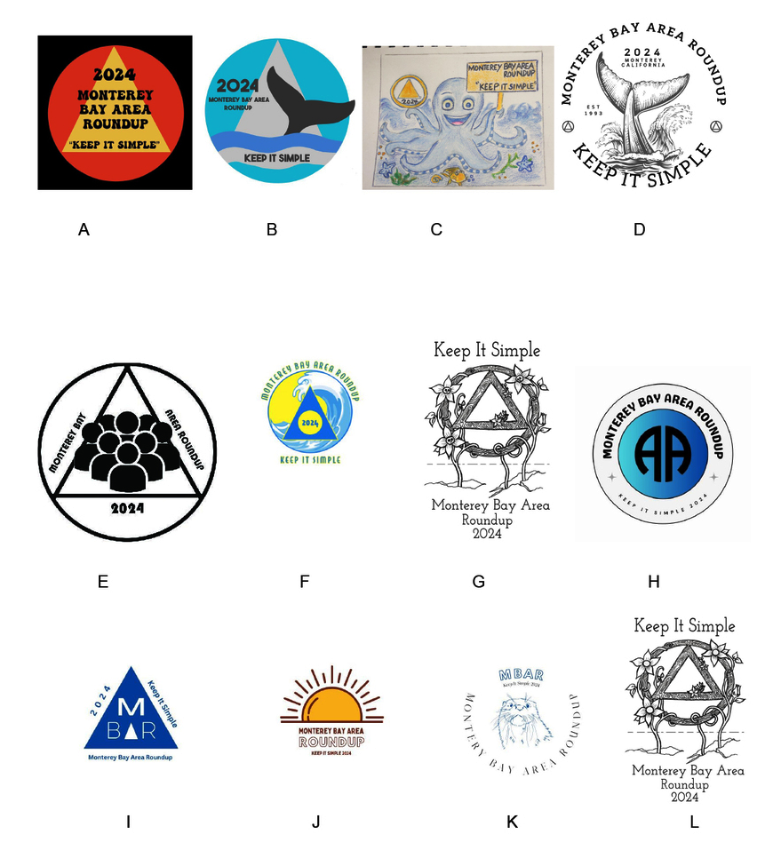 Twelve different logo's were submitted for 2024 with the theme of Keep It Simple.