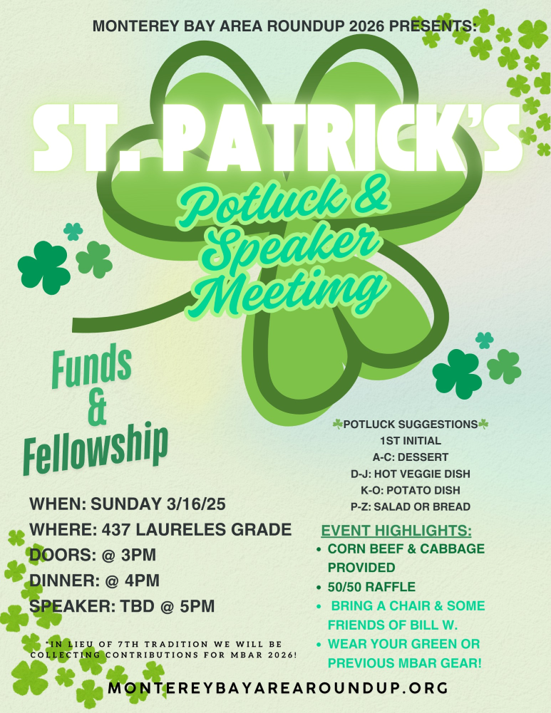 St. Patrick's Potluck and Speaker Meeting Flyer